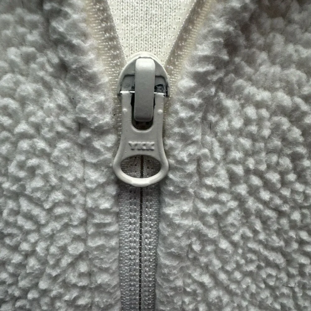 Columbia Jacket Women's Large Cream/Ivory Sherpa Fleece Hooded Full Zip Outdoor